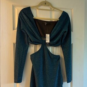 Lulu's Teal Backless Dress